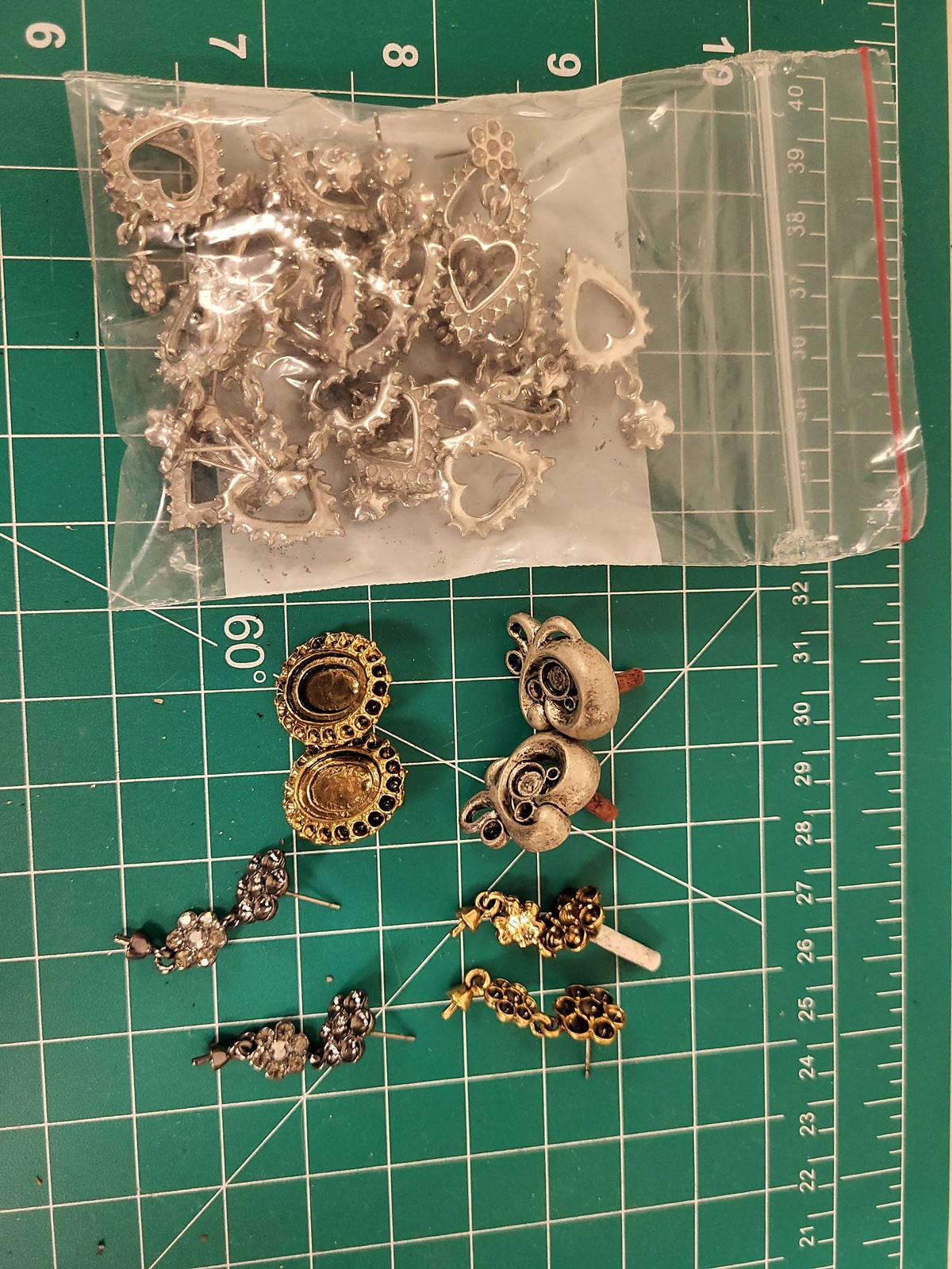 Jewelry Making Lot Earring Posts Charms Findings Beads Supplies Craft DIY