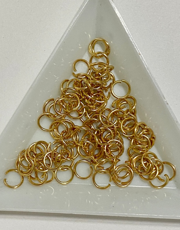 18k Gold Plated Stainless Steel Open Jump Rings 6mm 20 Ga. Anti Tarnish 50 pcs