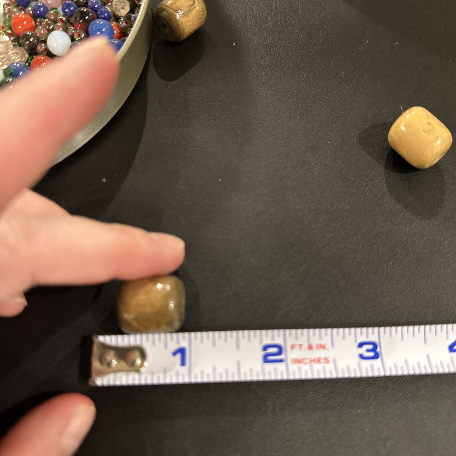 Wood and Glass Bead Lot Approximately 500 Wood Beads. Unknown # Of Glass Beads.