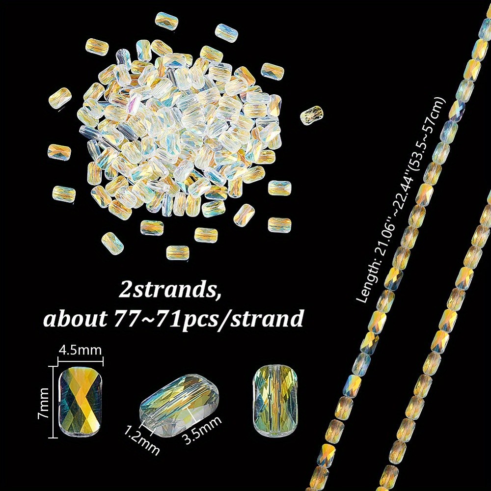 1set 2strands Transparent Electroplate Glass Beads Strands AB color Faceted