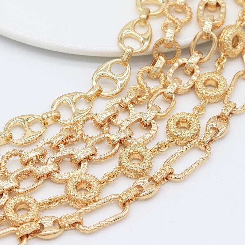1Foot 18K Gold Plated Heavy Link Chain 13mm Wide Chunky Chain GZX576