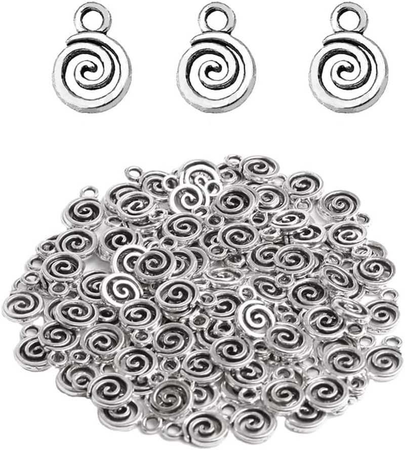 120Pcs Antique Silver Swirl for DIY Jewelry Making Handmade Craft Bracelet Neckl