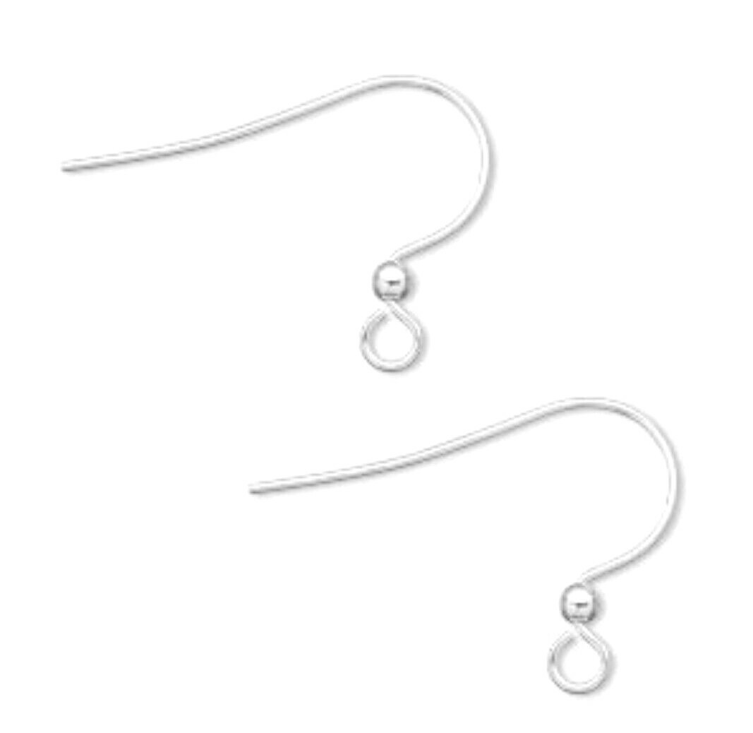 100 Bright Silver 17mm Flat Fishhook Earwires Earring Hook Wires Bead Findings