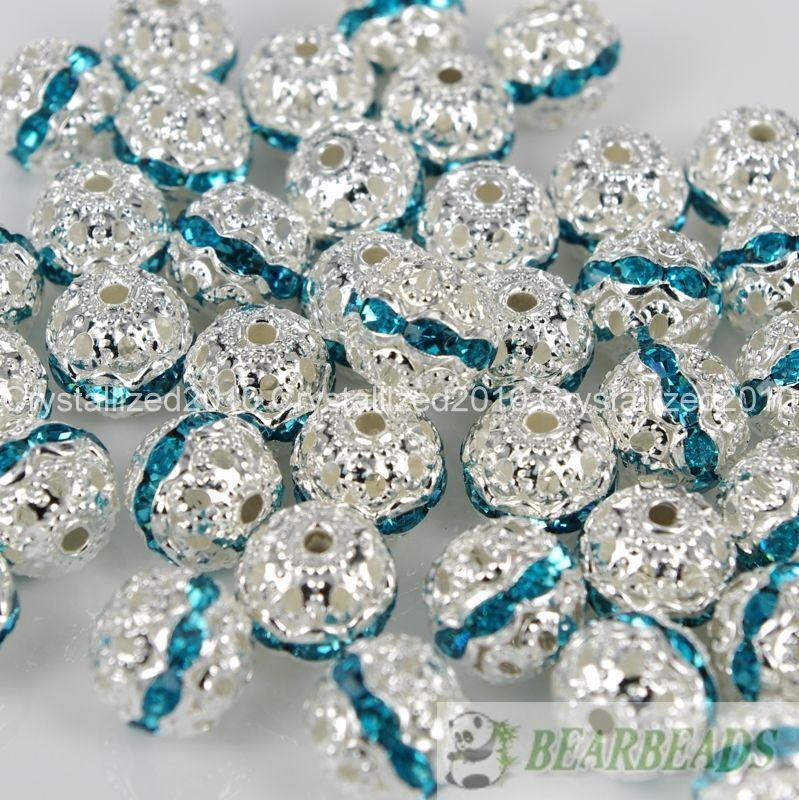 100pcs Czech Crystal Rhinestones Pave Diamante Round Spacer Beads 6mm 8mm 10mm