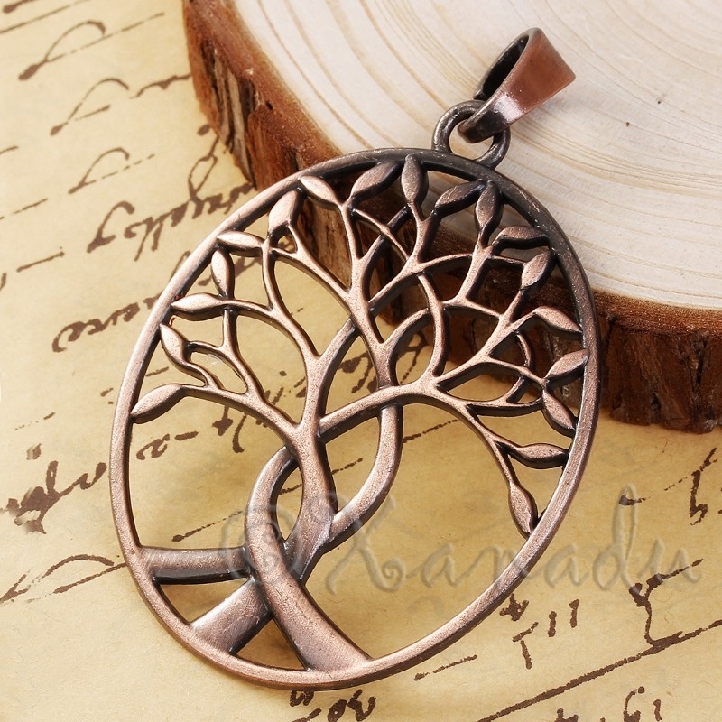 Tree Of Life 80mm Antiqued Copper Necklace Pendant C5774 – 1, 2 Or 5PCs