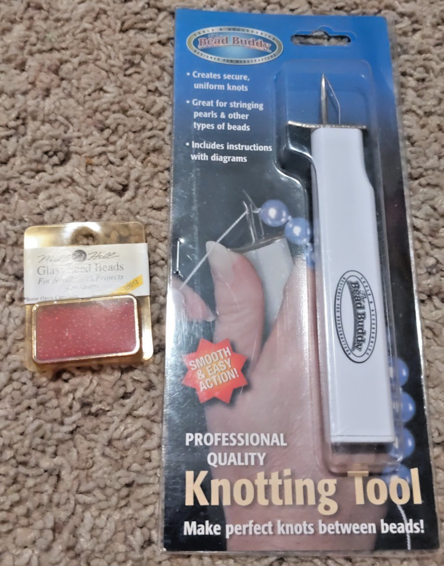 The Bead Buddy Knotting Tool Professional Quality NIP w/Instructions & BEADS