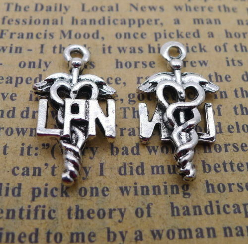 MIXED SET – 8 New LPN NURSES Charms Tibet Silver Alloy ONE of EACH Free Shipping