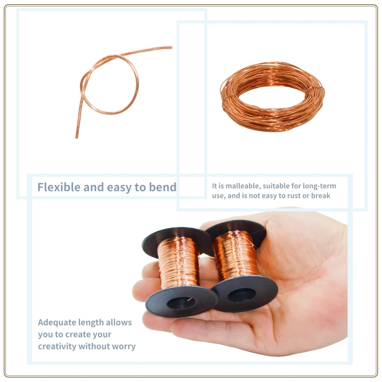 Bare Copper Round Wire 200 Feet 24 Gauge 99.9% Pure for Electroculture Gardening