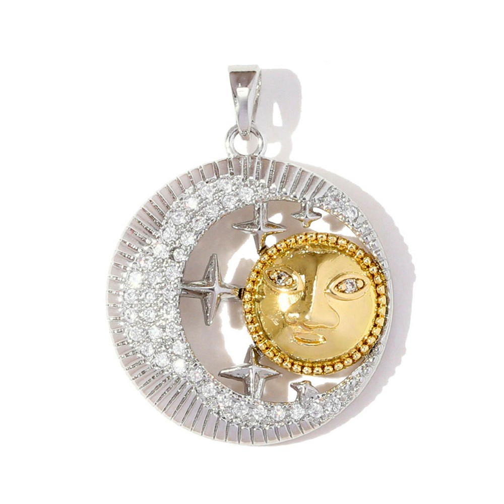 1PC Waterproof Gold Plated Stainless Steel Celestial Charm Pendant GQZ542