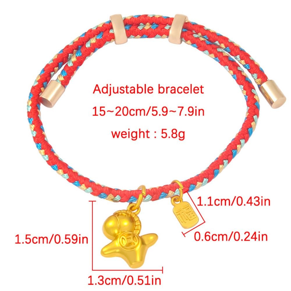 2026 Year of The Horse Red String Adjustable Braided Bracelet Chinese Zodia – 01