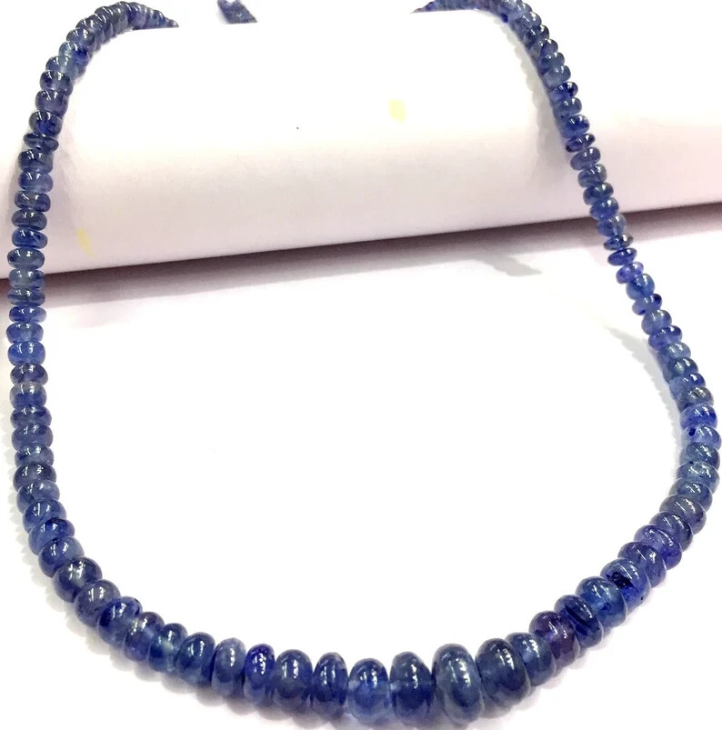 TOP QUALITY~Natural Blue Sapphire Strand Beads Rondelle String Smooth Beads.