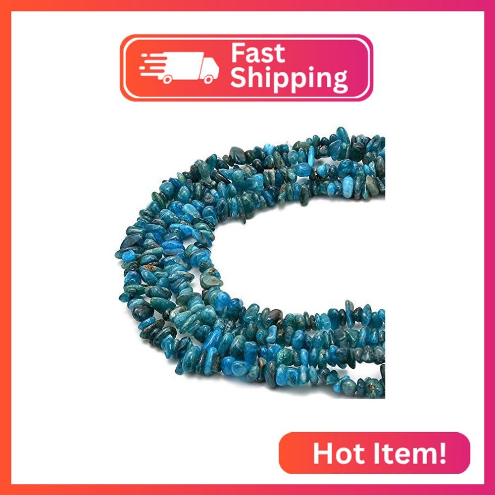 jodaying 3-5mm Natural Blue Apatite Gemstone Chips Loose Beads Semi Precious for