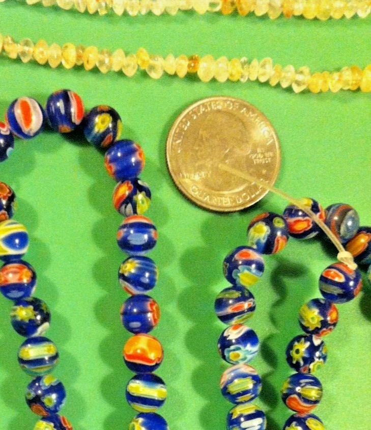 3x 🔥COBALT GLASS AND CITRINE🔥 Bead Strands Fire Mountain Gems Beads FREE SHIP