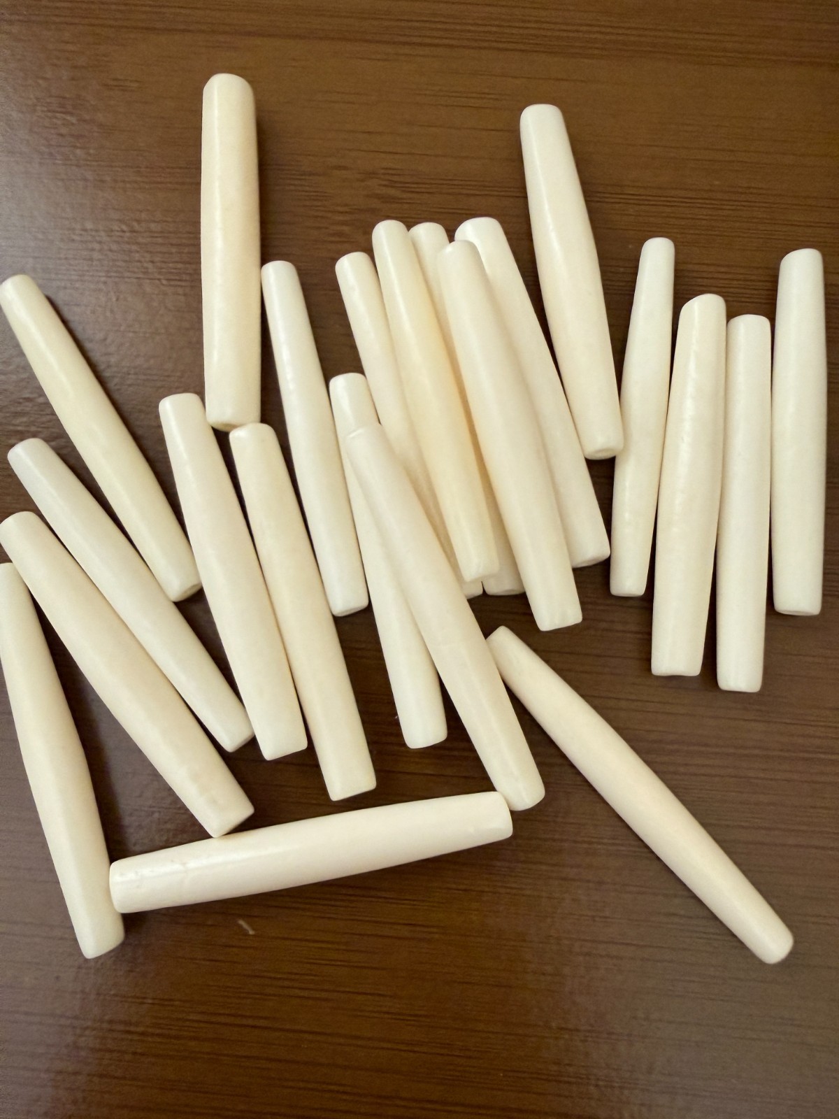 30PC White Buffalo Bone Hair Pipe Tube Beads 1 1/2″