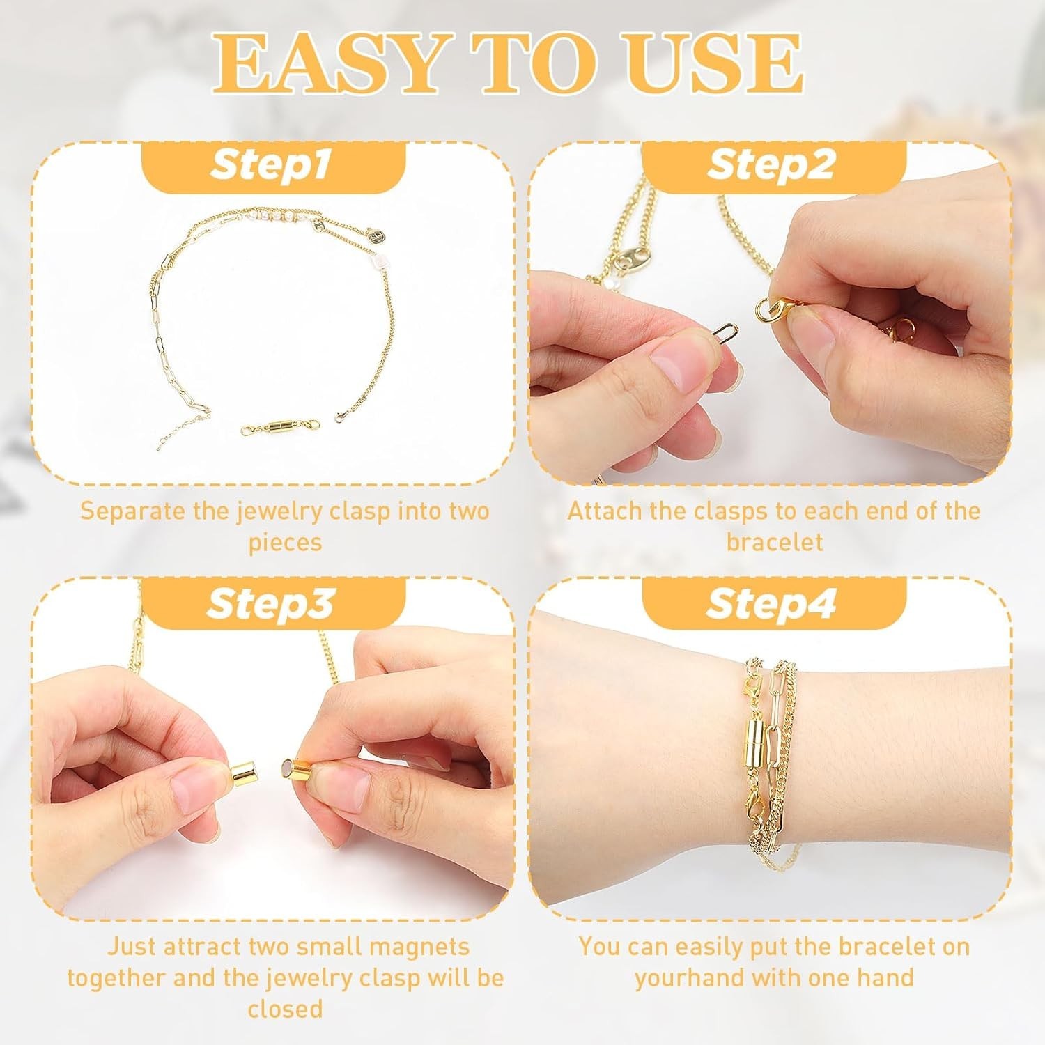 Phinus 12 Pcs Magnetic Necklace Clasps and Closures, Magnetic Clasps for Neck…
