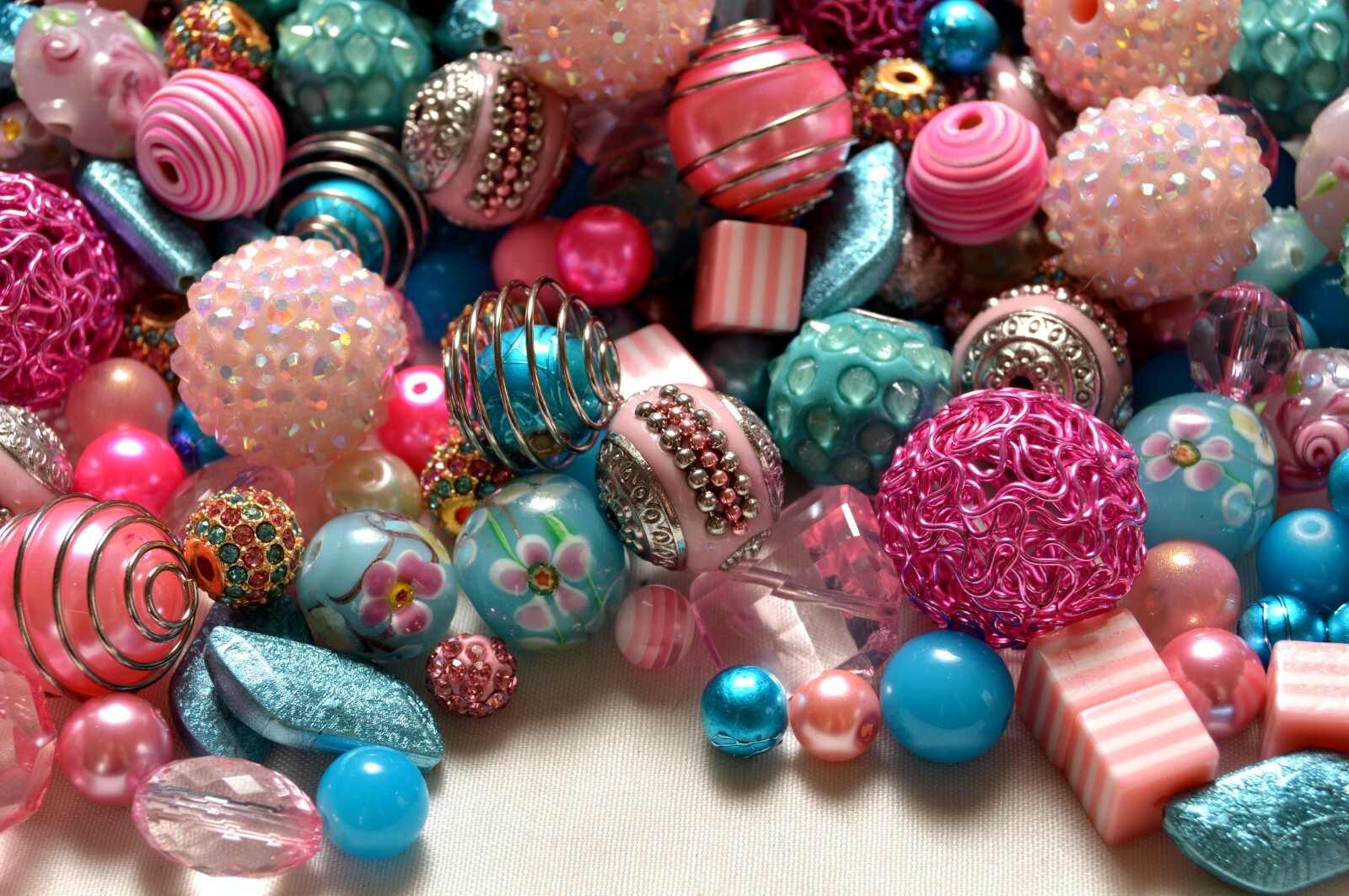 Pink Whimsy Bead Mix by Lilah Ann Beads- Resin, Boho, Wire, Glass – BM316