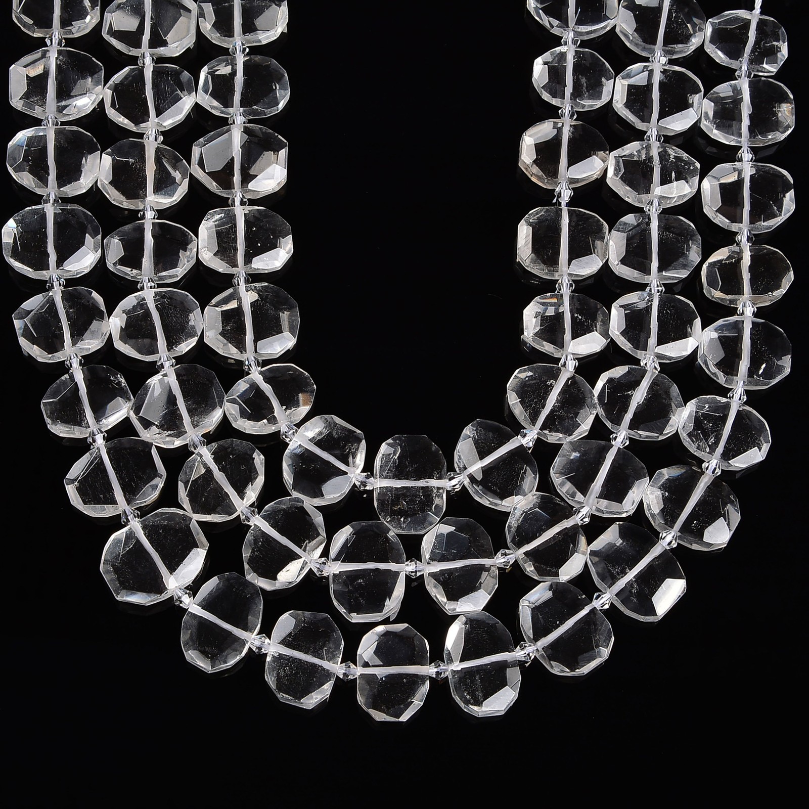 Clear Quartz Rectangle Slice Faceted Octagon Beads Approx 15x20mm 15.5″ Strand