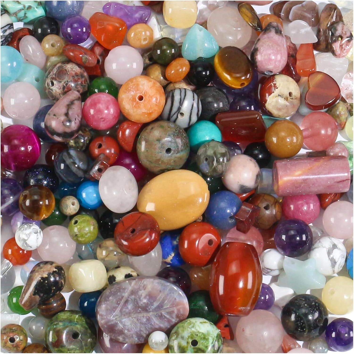 450PCS Mixed Natural Stone Beads Assorted Gemstones for Jewelry Making Crafts