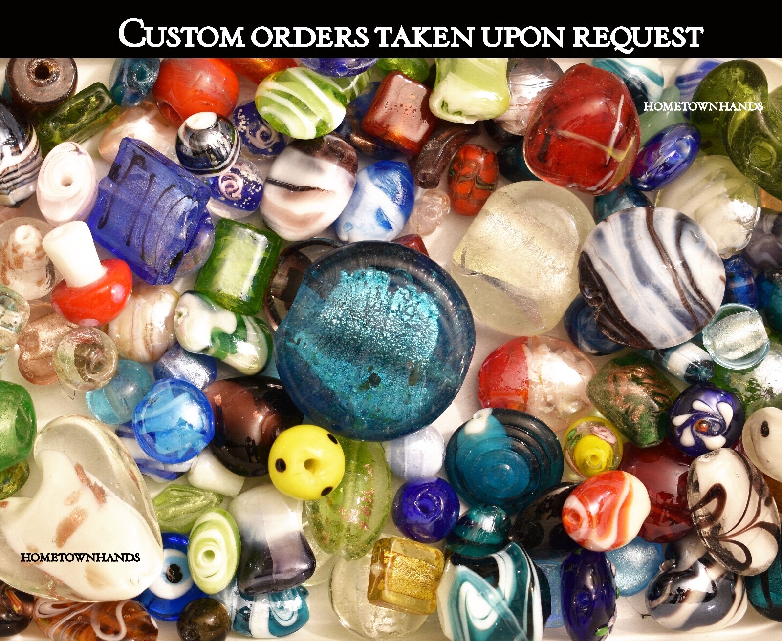 Lampwork Beads, 1/2# bulk, Mixed Styles/Colors, Handmade Glass, custom orders