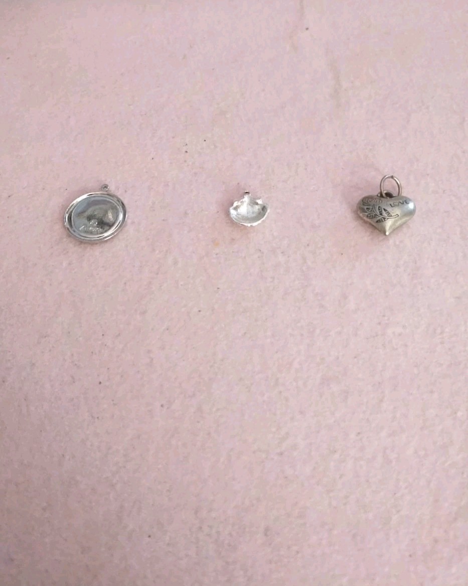 Silver-tone Pendants And Charms Lot Of Twelve /Free Shipping