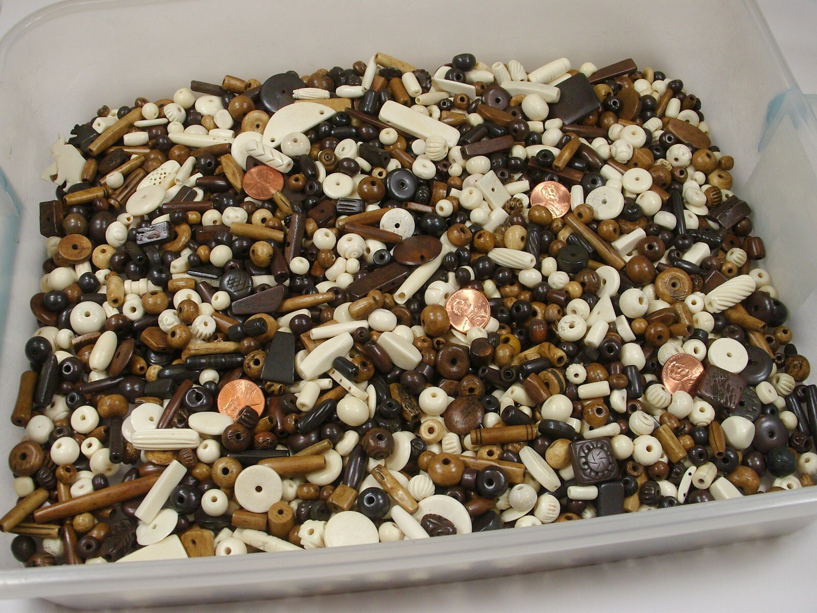 4 Pounds Assorted Water Buffalo Bone Beads / Scrap Pieces / Left Overs Bulk (Z6)