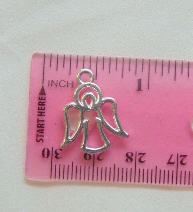 10 CHARMS – Christmas Angel Cut-Out, Christian Jewelry Making Pendant Craft