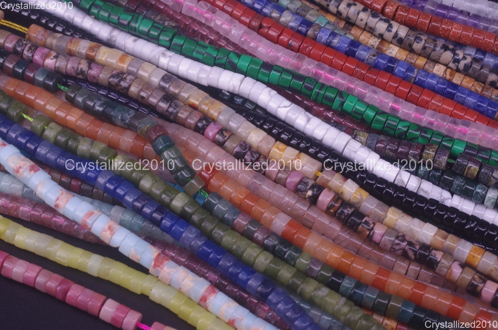 Natural Gemstones Heishi Cylinder Disc Spacer Beads Jewelry Making 2x4mm 15.5″