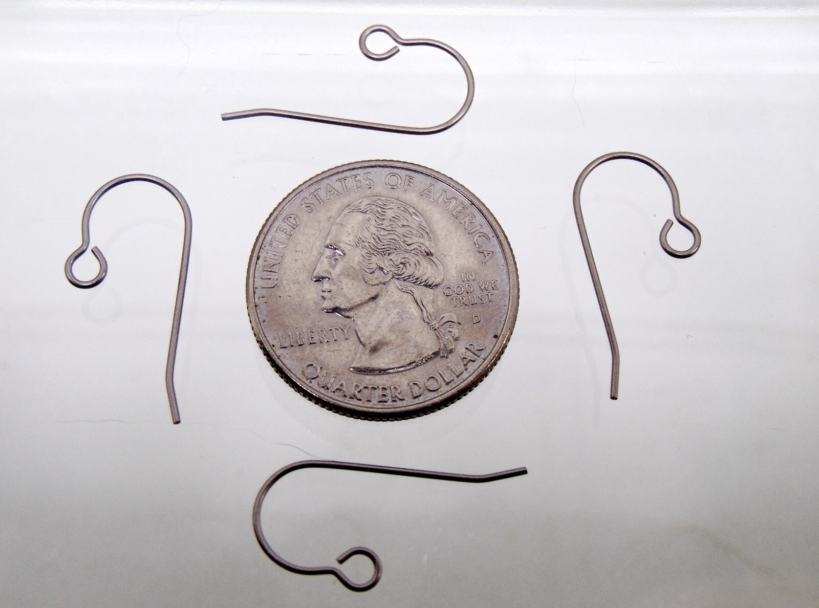 TITANIUM Ear Wires ~ Hook with Open Loop ~ Pure Grade 1 No Nickel ~ 24mm Post