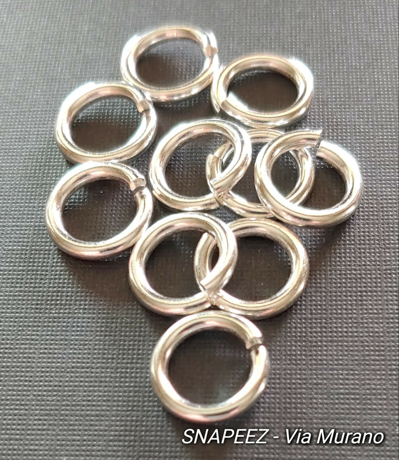 SNAPEEZ® II ULTRAPLATE® 99.9% Shiny Silver Jump Ring 12mm (10 Pk). Made in USA.