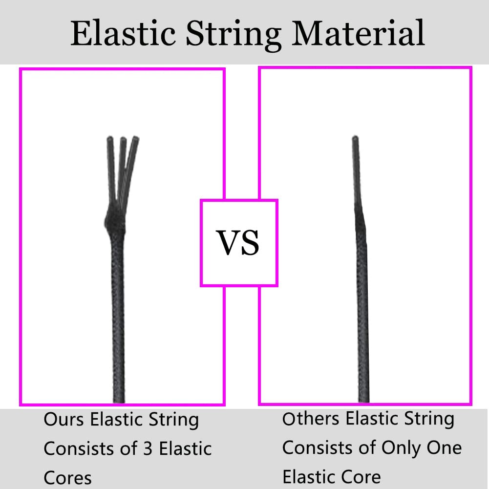 LUSTEMBER Elastic String for Bracelets, 1 mm x 110 Yards Sturdy Black, Black