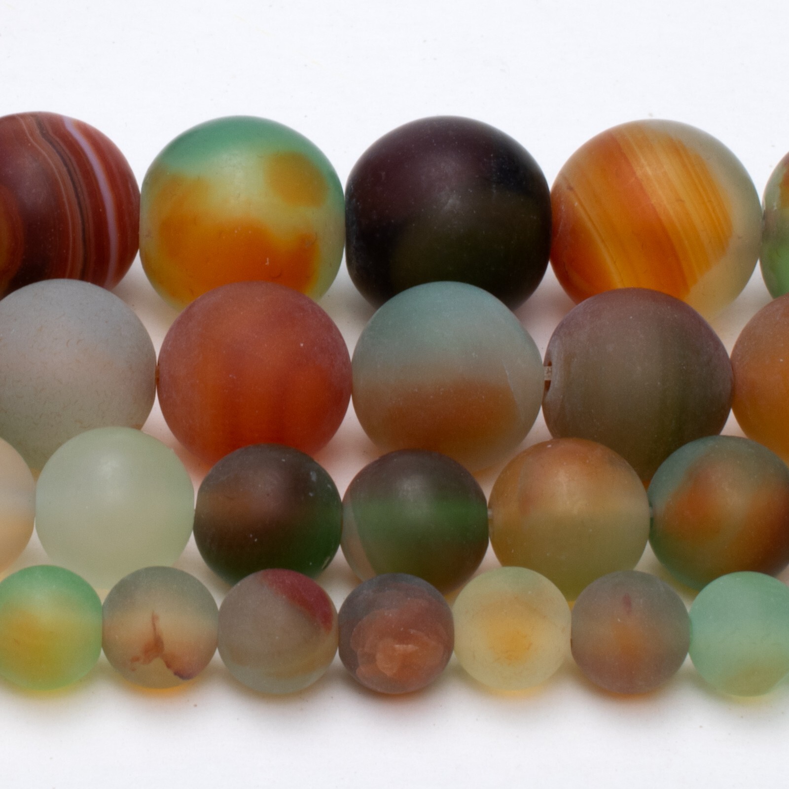 Matte Peacock Agate Beads Round 15” Strand Gemstone 6mm 8mm 10mm 12mm Frosted