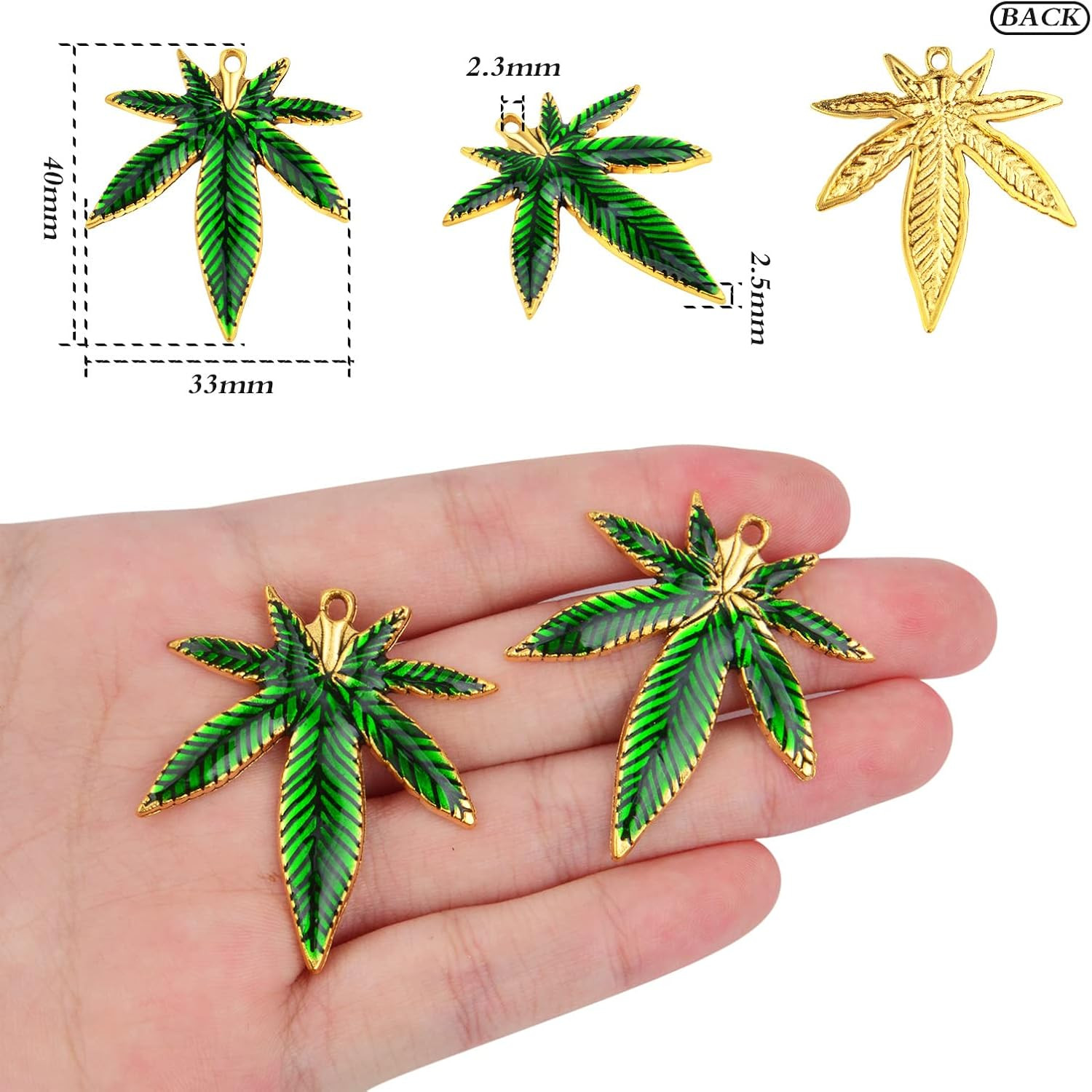 Maple Leaves Charms Tibetan Alloy Marijuana Leaf Charm Medical Pot Cannabis Tree