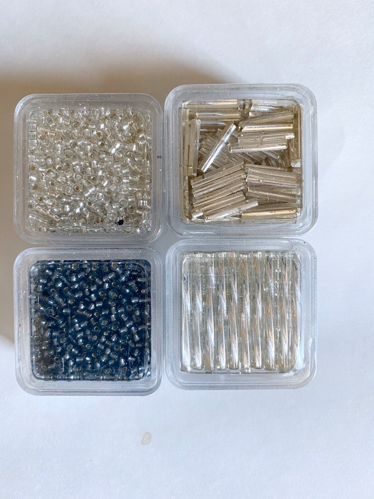 New Gick Beads Lot Of 4 made in Japan ( 3 silver , 1 pewter)