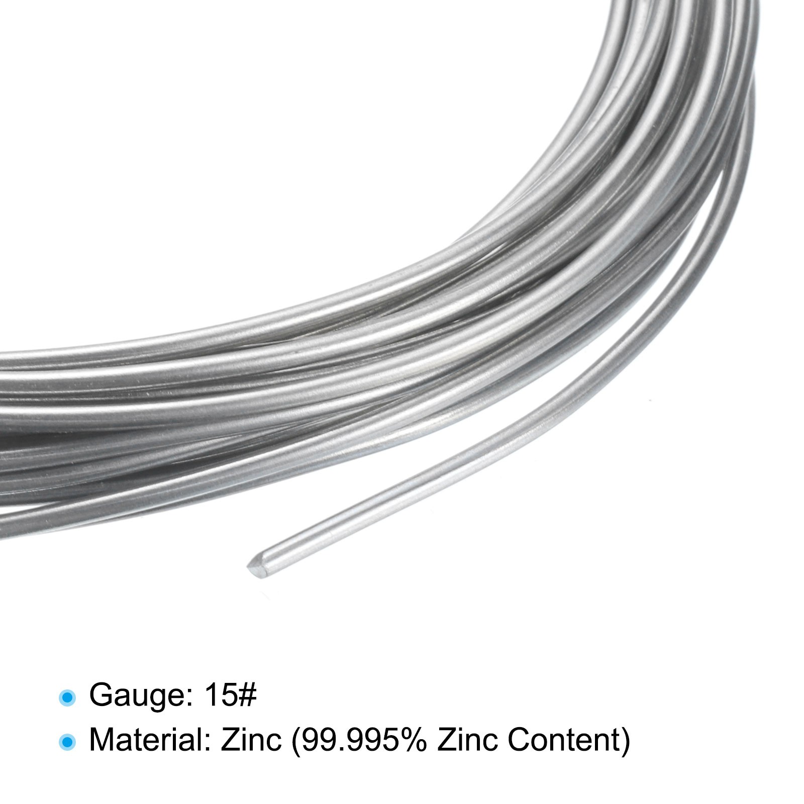 3Rolls High Purity Zinc Wire 12# Pure Zinc Beading Wire 2mm 16.4’/Roll