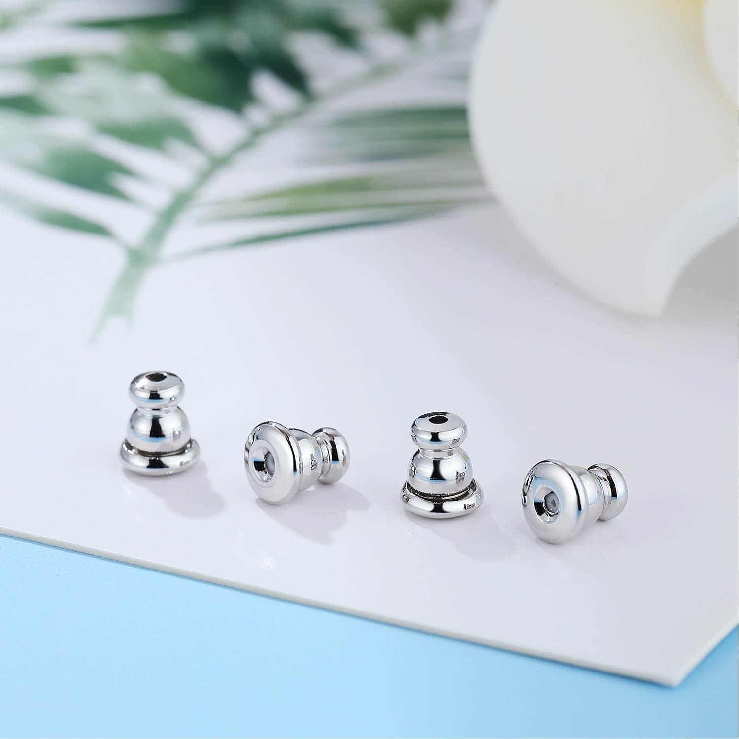Locking Earring Backs for Studs, Hypoallergenic Silver Bullet 2 Pairs