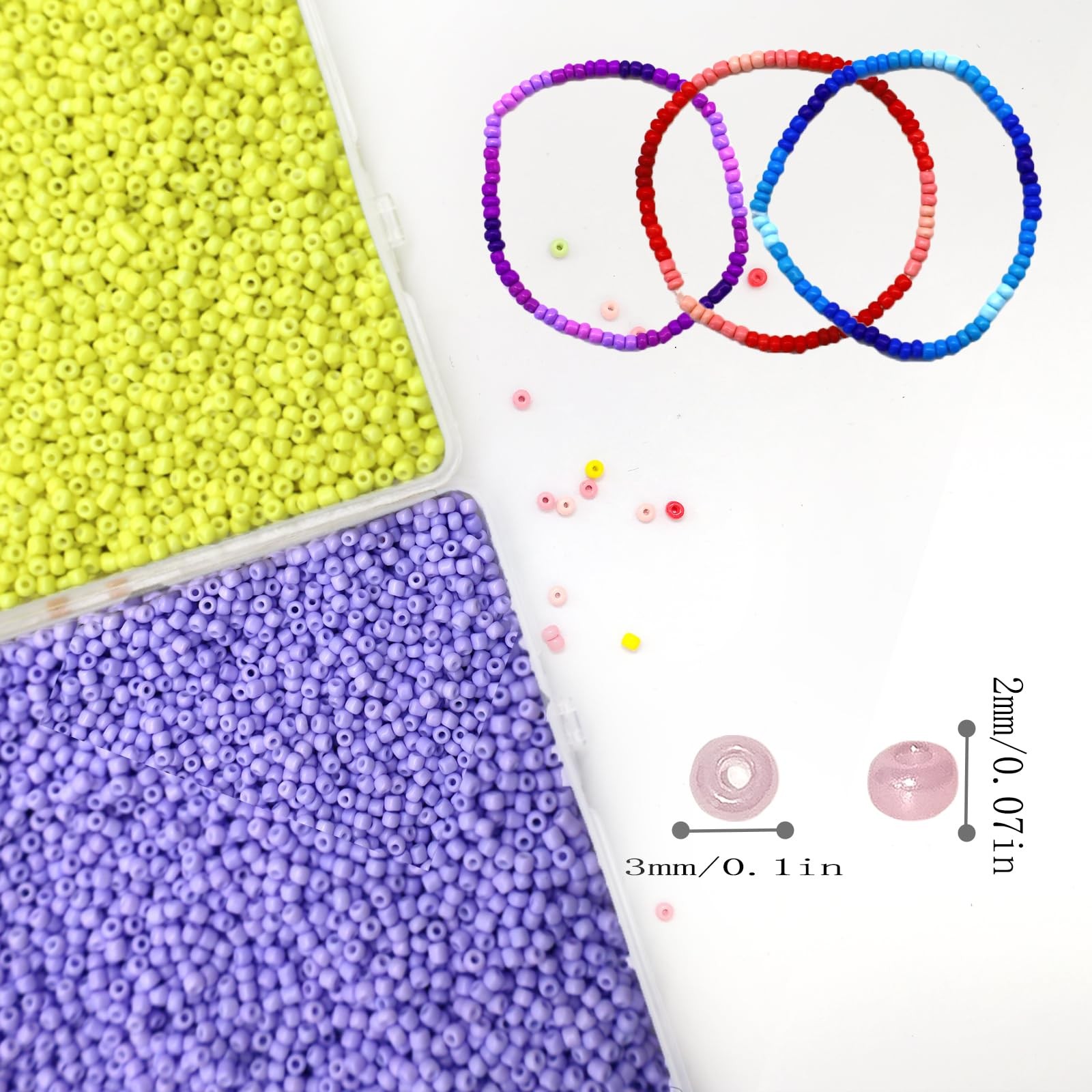 8000 pcs 3mm Seed Beads, Tiny Craft Beads for Bracelet Making, Bracelet Kits …