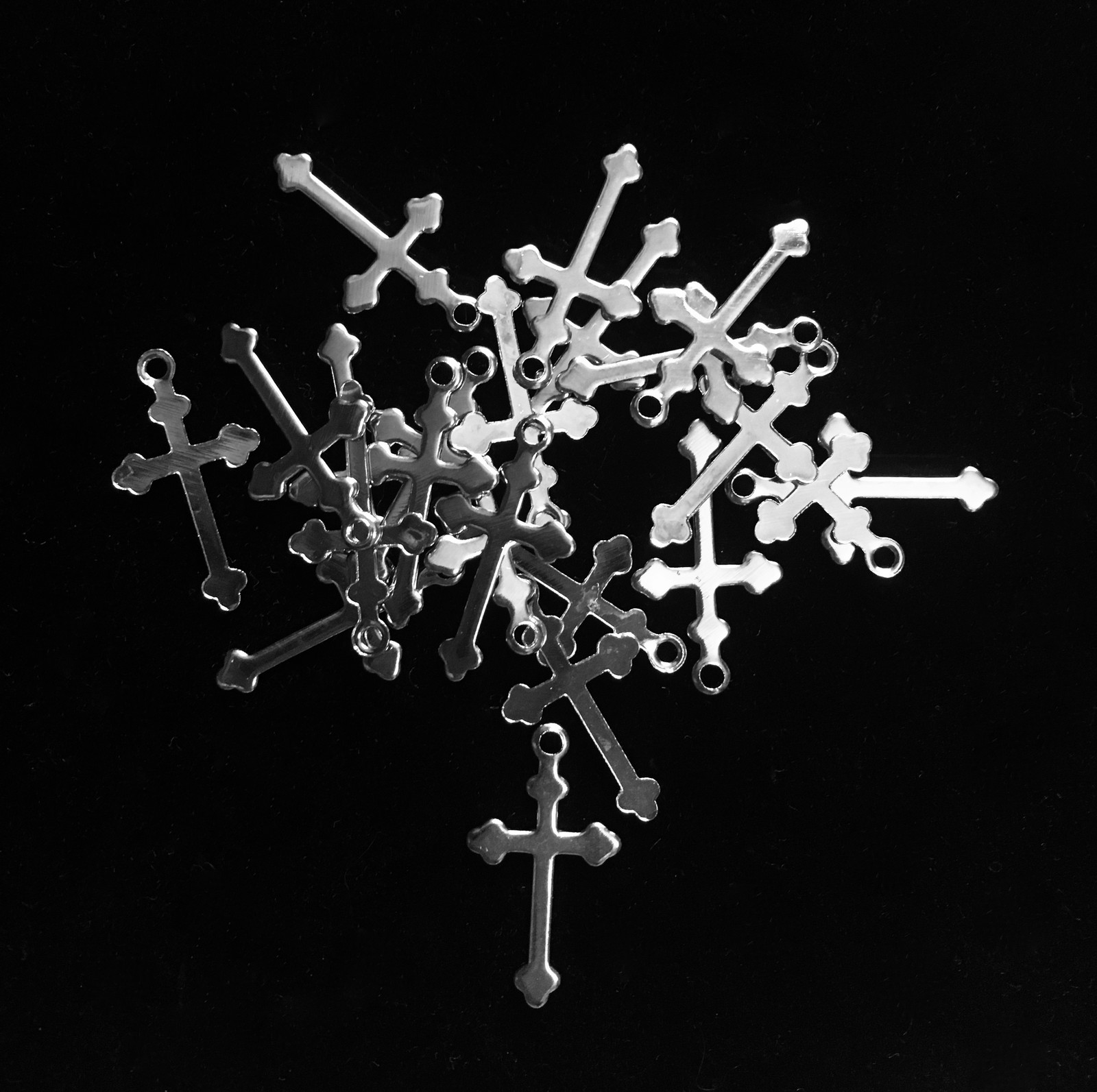 Small Charm Gold and Silver Colored Crosses