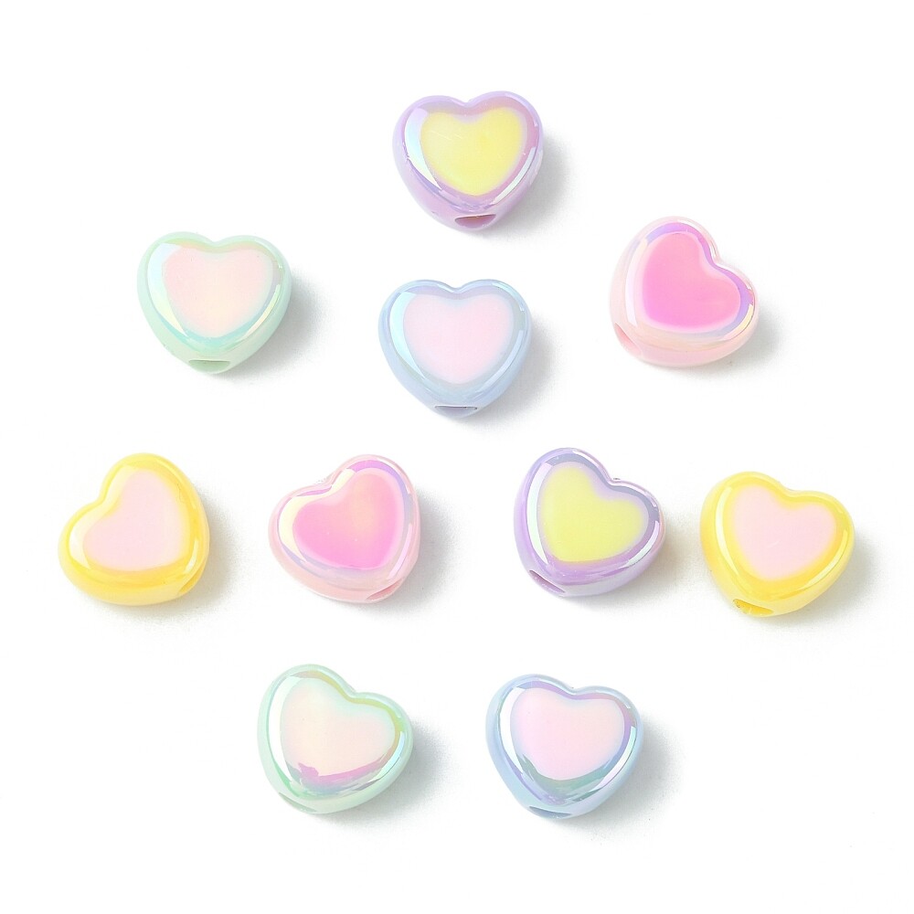 50Pcs Acrylic Heart Beads Love Beads for DIY Bracelet Jewellery Jewelry Making