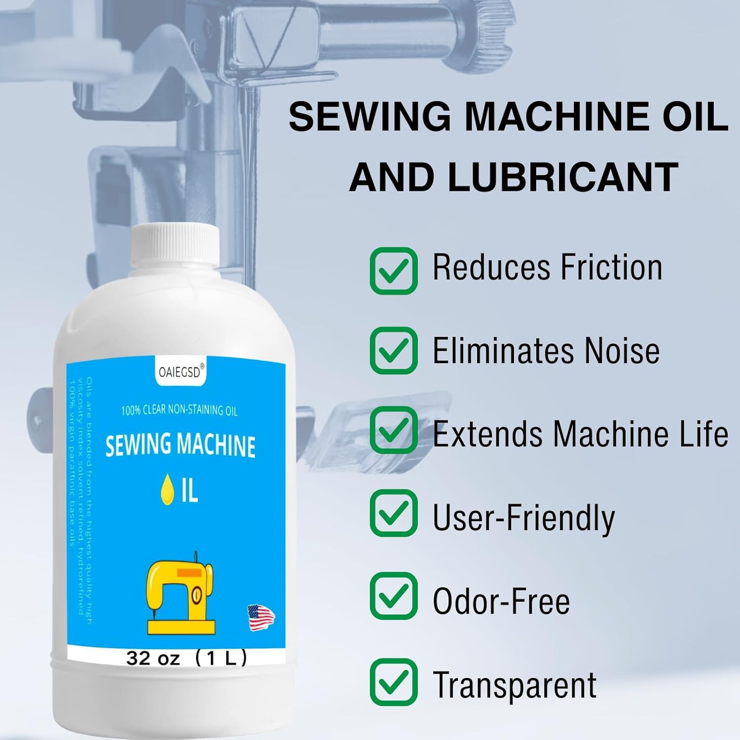 32 Oz Fine Light Sewing Machine Oil and Lubricant, Commercial & Industrial Miner