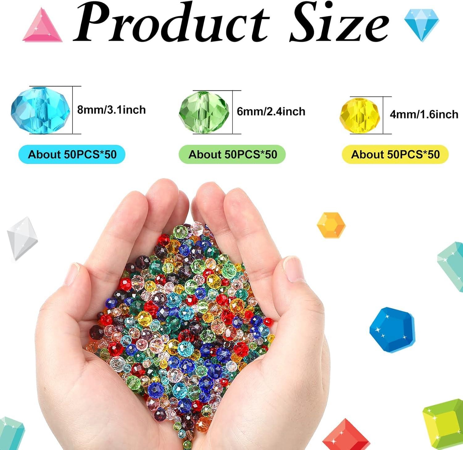 1000 Pcs Glass Beads Bulk Assorted Crystal Beads for Jewelry Making Colorful Fac