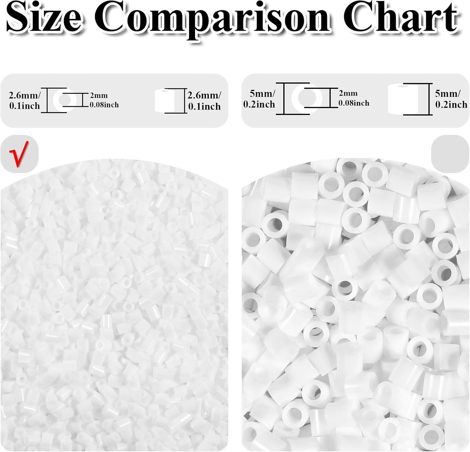 Mini Fuse Beads Kit 24 Colors 2.6mm 10000Pcs Pixel Art DIY Craft Melting Beads