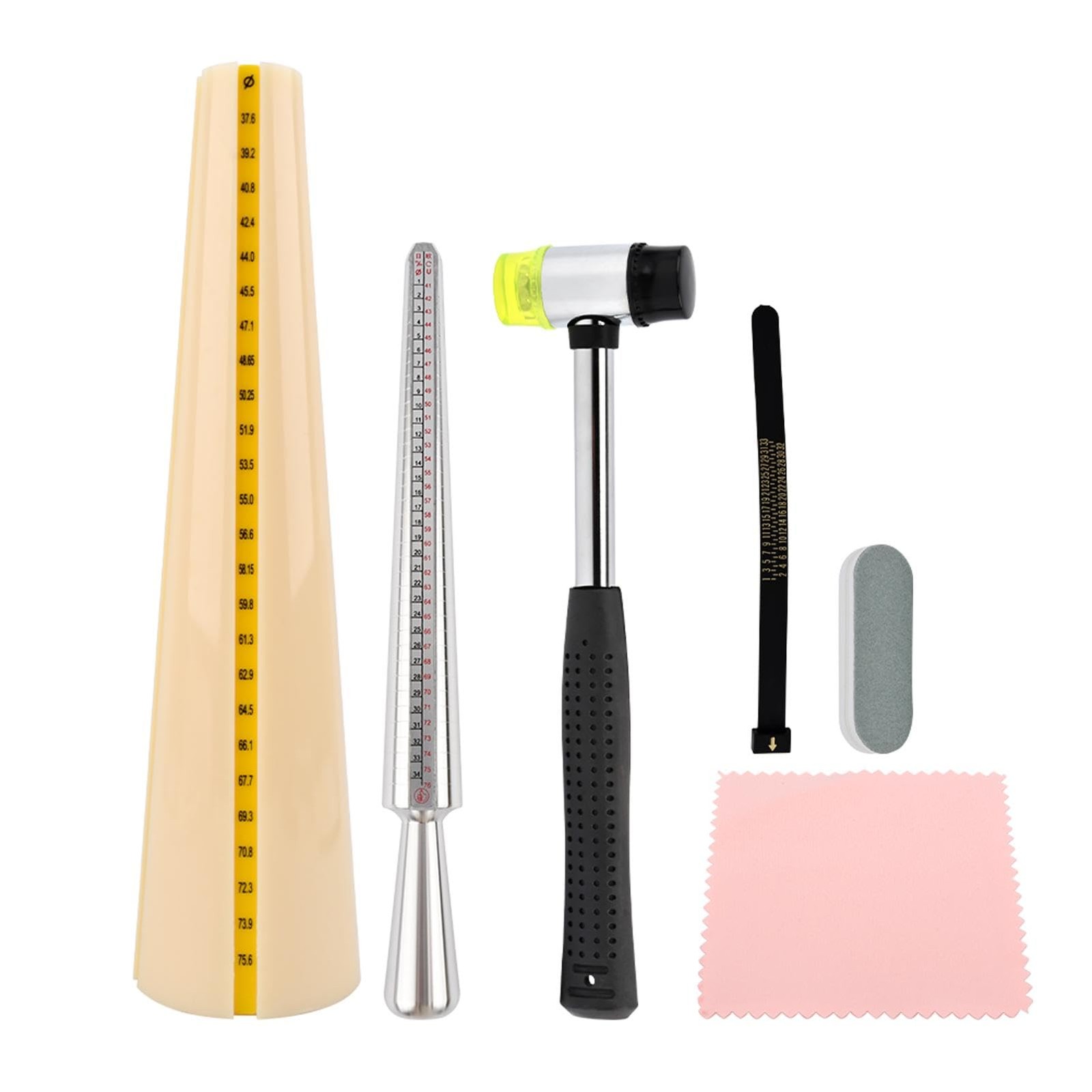 Bracelet Mandrel Sizer Set – Iron Hammer + Stainless Steel Multicolor