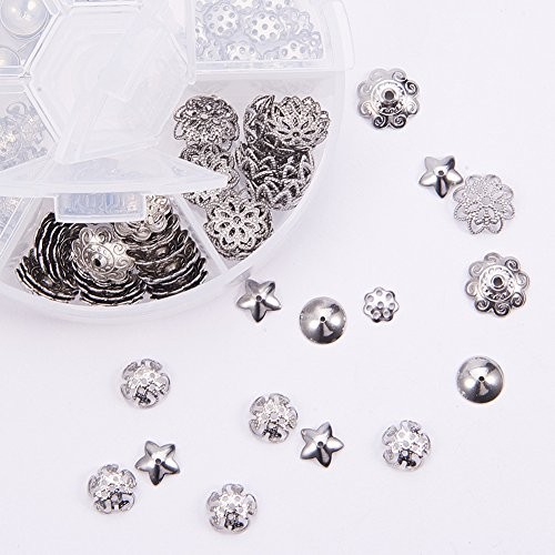 PandaHall Elite About 180 6 Styles-Length 6~10mm Stainless Steel Color-180 Pcs