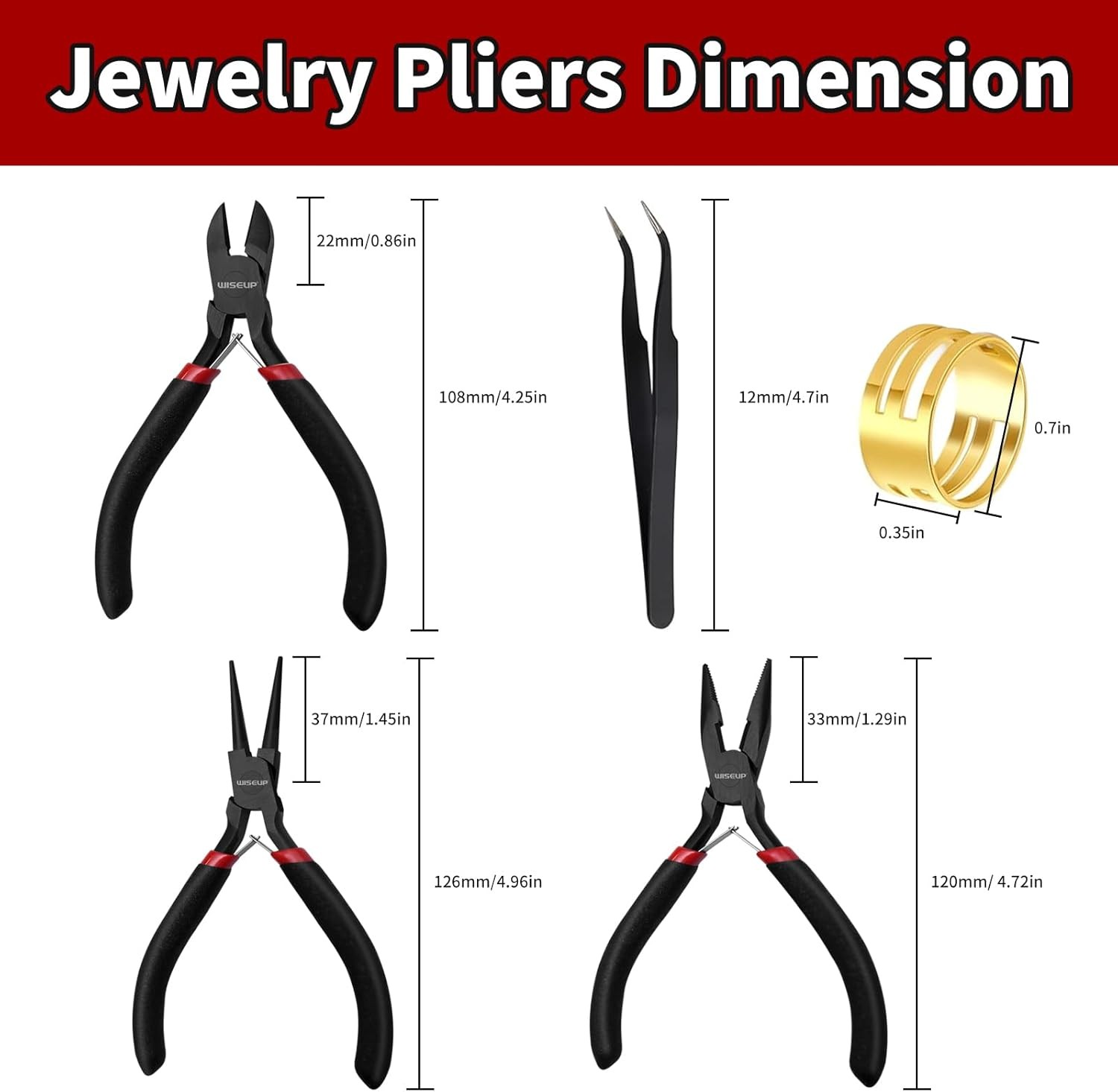 3 Pcs Jewelry Pliers Set – Needle/Chain Nose, Round Nose and Wire Cutters
