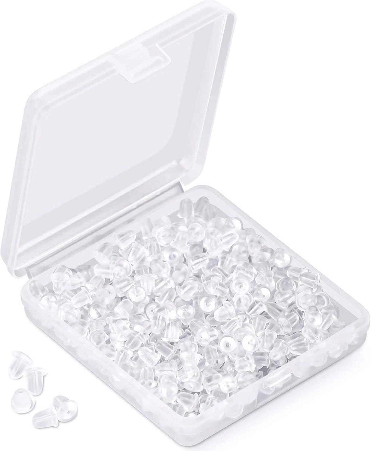 1200Pcs Silicone Earring Backs, Soft Clear Ear Safety Back Clutch Stopper