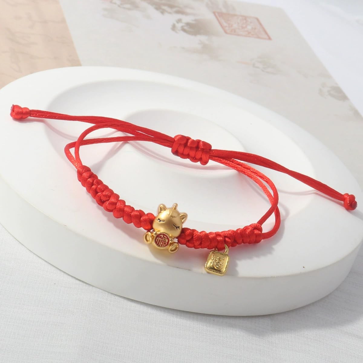 Chinese Year of the Horse Red String Bracelet – Golden Horse Charm Lucky Br – 18