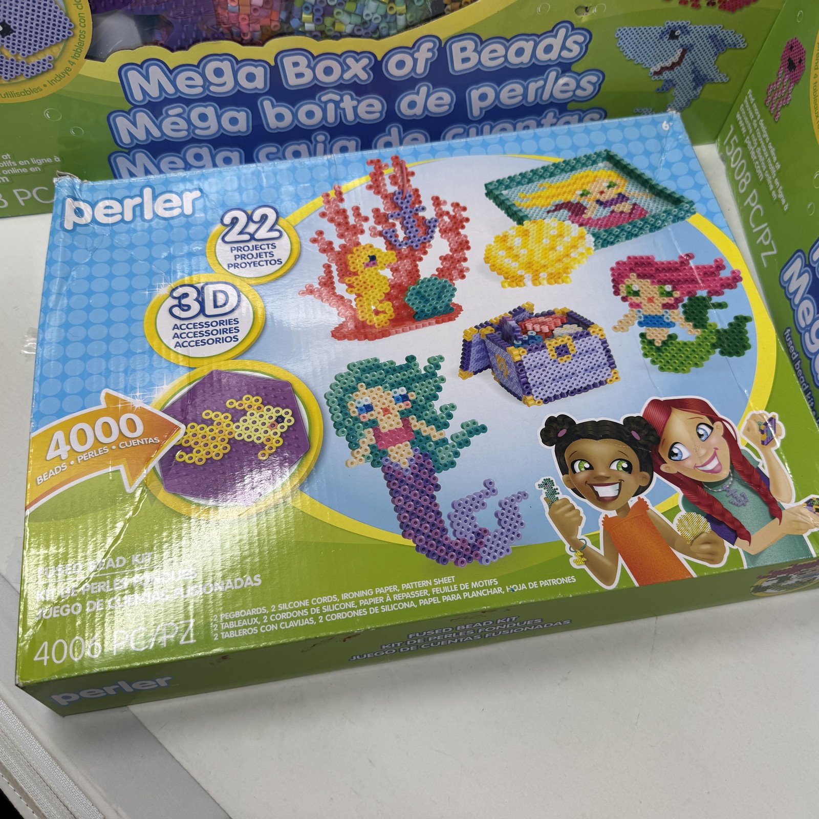 Huge Perler Beads Lot Under the Sea Mega Boxes Glow in Dark 3D Kit Organizer
