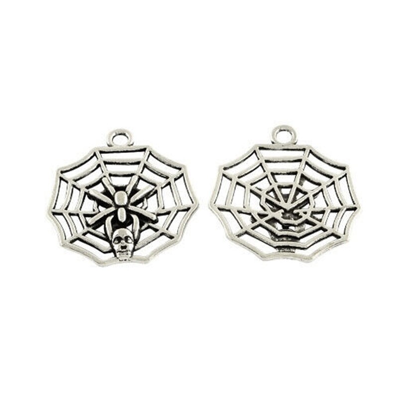 Spider Web Antique Silver 30mm Pack Of 10 Tibetan Pendants Accessories