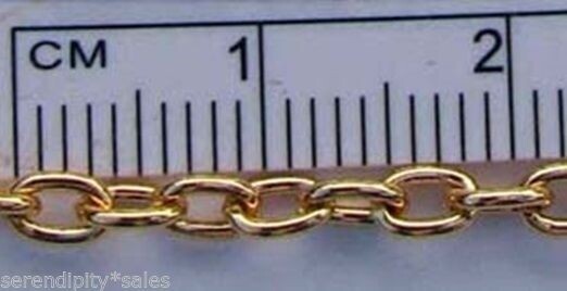 10 Feet 4x3mm GOLD PLATED Cable CHAIN ~BULK Lot ~Sturdy QUALITY CHAIN Steel base