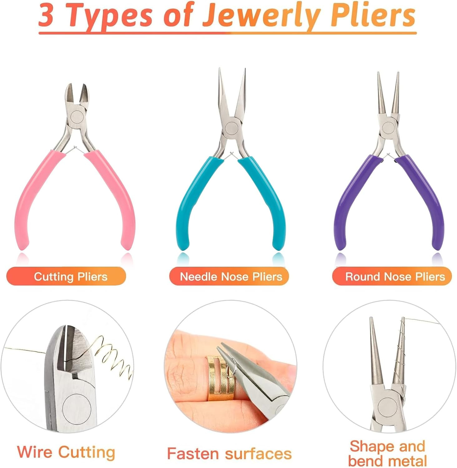 Adult Jewelry Repair Kit with Pliers, Wires, Chains, and Storage Bag